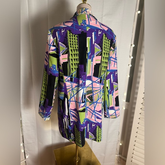 Vibrant Purple and Green Suit Jackets with Geometric Patterns - Picture 2 of 8